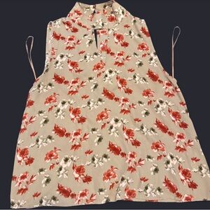 Paper Crane Floral Blouse - Red and Cream